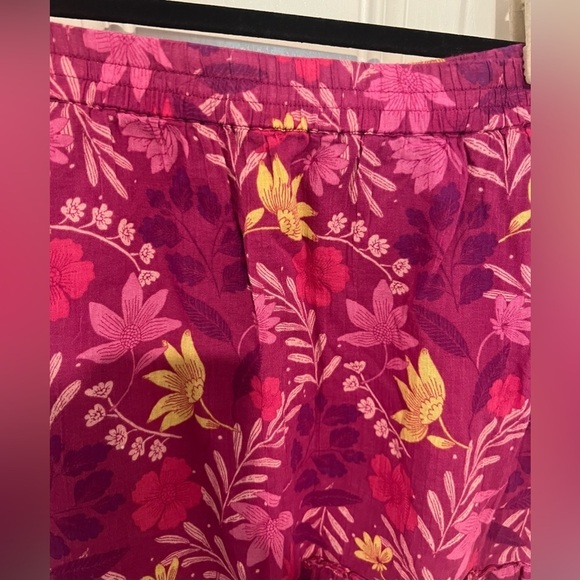 Rachel Roy Fuschia Magenta Purple Floral Ruffle Mini Skirt Flowy Size XL - Picture 6 of 12